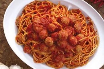 espaguetis con albondigas vegetarianas