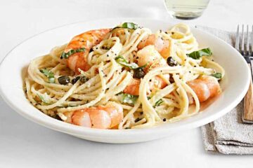 Espaguetis con camarones