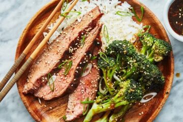 Carne asada con brócoli