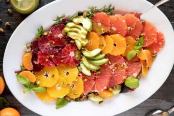 Ensalada de cítricos con vinagreta de albahaca