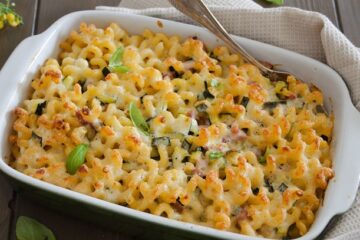 Pasta blanca al horno